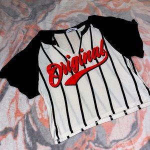 Baseball Inspires Fashion Nova Cropped Top Size Small